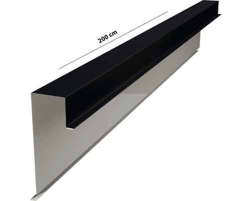 Profil pentru margine de acoperiș din metal cu o lungime de 200 de centimetri.