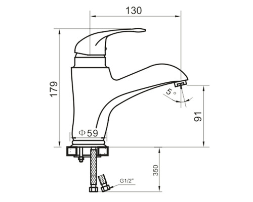 Desen tehnic al unei armături cu dimensiuni