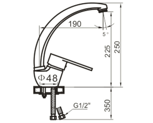 Desen tehnic al unui robinet cu cote.