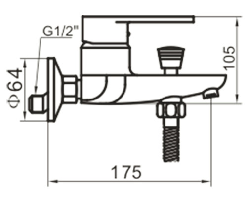 Desen tehnic al unei armături cu dimensiuni