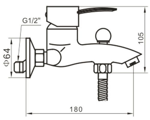 Desen tehnic al unui robinet cu dimensiuni