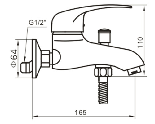 Desen tehnic al unui robinet cu dimensiuni