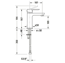 Baterie lavoar monocomandă DURAVIT A.1 A11020002010 fără set evacuare crom-thumb-1 Baterie lavoar monocomandă DURAVIT A.1 A11020002010 fără set evacuare crom-thumb-1