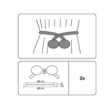 Legătoare draperie Flex-S cu magnet, argintiu, 48 cm, set 2 buc.-thumb-5