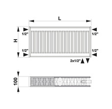 Dimensiunile unui radiator ca desen schematic