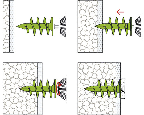 Instrucțiuni de montaj pentru un diblu pentru material izolant