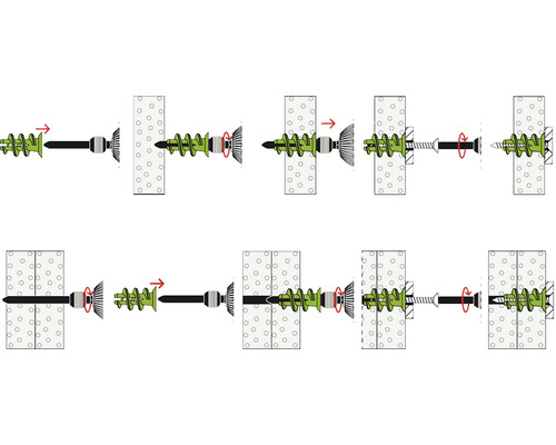 Instrucțiuni de utilizare a unui diblu pentru gips-carton cu șurub