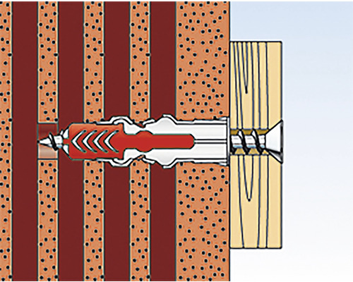 Diblu în perete cu șurub în lemn