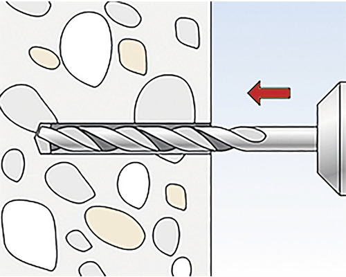 Ilustrație a unei mașini de găurit care găurește un perete