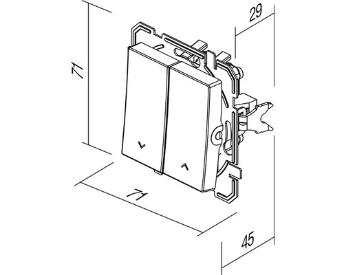 Desen al unui comutator dublu cu dimensiuni