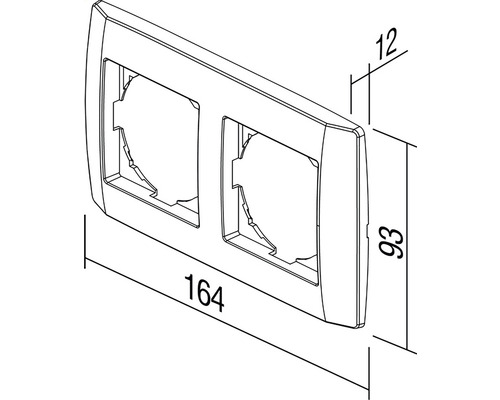 Rămă dublă pentru prize cu dimensiuni indicate