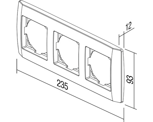 Cadru de comutare pentru trei inserții cu dimensiuni