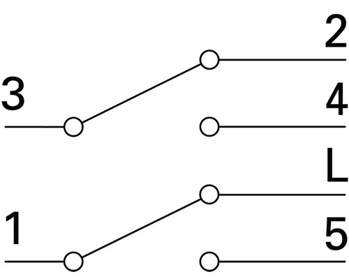 Simbol de comutare cu conexiuni multiple pentru circuite electrice
