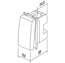 Comutator cu dimensiunile 24,5, 38 și 1M