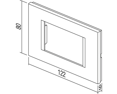 Ramă întrerupător cu dimensiunile 80 x 122 x 9 milimetri