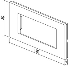 Ramă întrerupător cu dimensiunile 80 x 149 x 9 milimetri.
