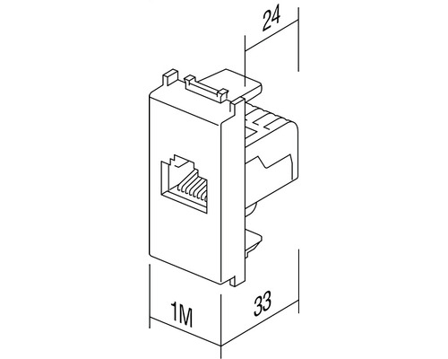 Desen al unei prize de rețea cu indicații de dimensiuni