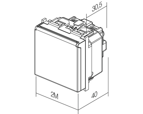 Desen tehnic al unui întrerupător cu dimensiuni indicate