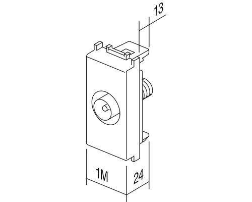 Desen schematic priză antenă cu dimensiuni
