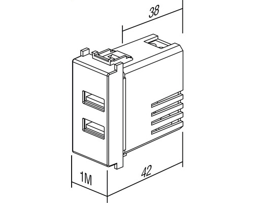 Desen al unei prize USB cu dimensiuni