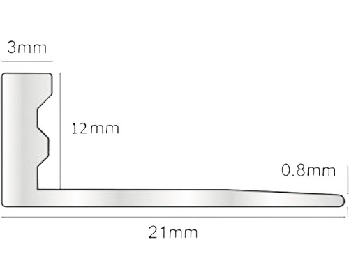 Secțiune transversală a profilului cu dimensiuni