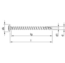 Desen tehnic al unui șurub cu dimensiuni