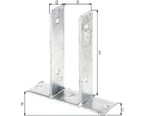 Suport stâlp pentru betonare cu dimensiuni