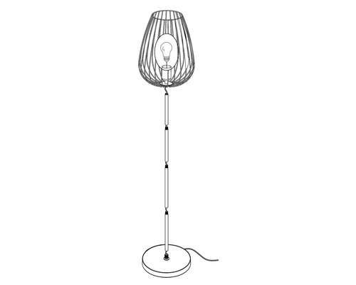 Lampă de podea cu abajur cu lamele metalice și bec