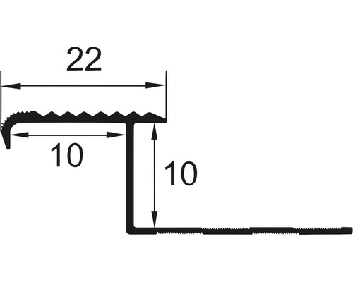 Schema unei muchii de treaptă cu dimensiuni