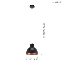 Lampă suspendată cu dimensiuni