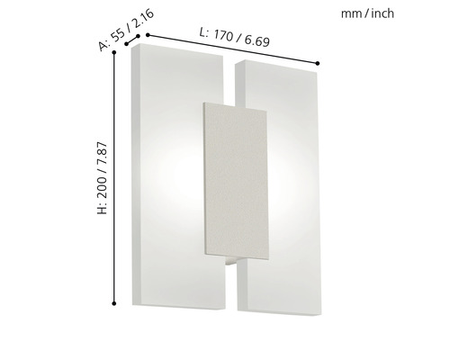 Dimensiunile imaginii acustice: înălțime 200 mm, lățime 170 mm, adâncime 55 mm
