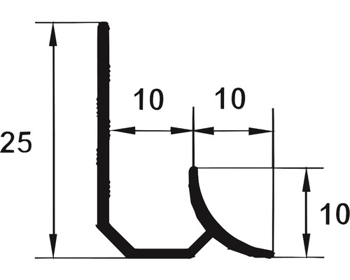 Desen tehnic al unui profil cu dimensiuni