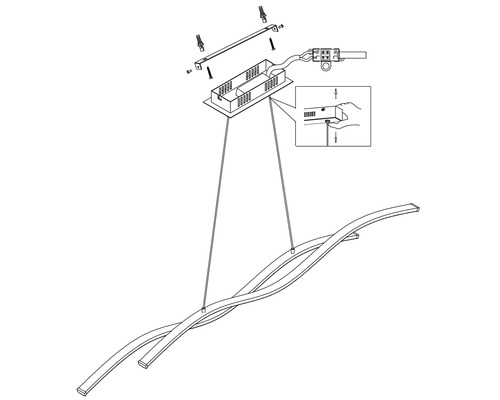 Instrucțiuni de asamblare pentru o lampă suspendată cu LED cu un design spiralat