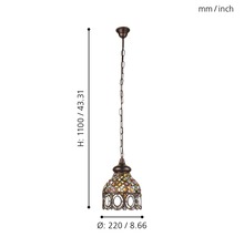 Lampa suspendată cu lanț și decorațiuni