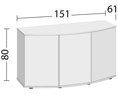 Dulap inferior cu trei uși și dimensiunile 151x80x61 cm