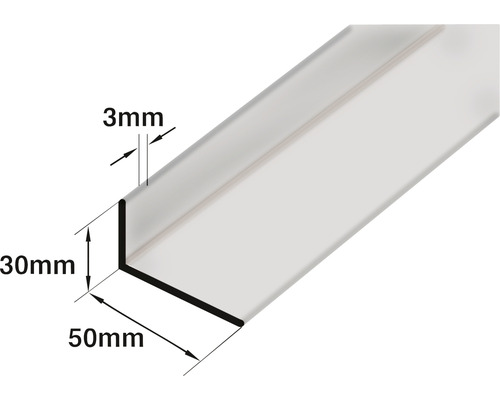 Profil unghiular cu dimensiunile de 30 milimetri pe 50 milimetri și o grosime a materialului de 3 milimetri