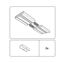 Element legătură pentru şină perdea, pachet cu 2 bucăți