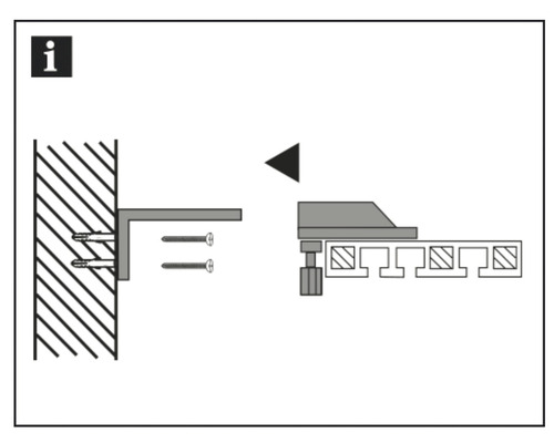 Ilustrație a unui montaj de colț cu șuruburi