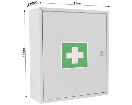 Dulap metalic pentru prim ajutor, 315 x 360 x 110 mm