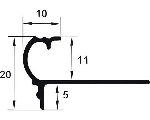 Desen tehnic al unui profil cu dimensiuni