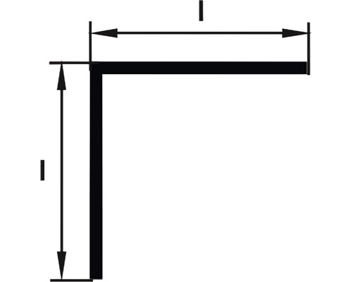 Ilustrație profil unghiular cu detalii dimensionale