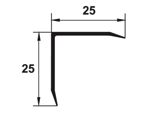 Imagine cu un profil unghiular cu dimensiunile de 25 x 25 mm