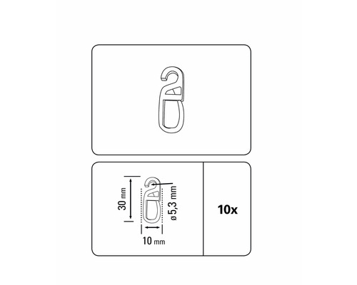 Agățători din plastic, set de 10 bucăți