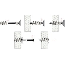 Dibluri plastic autoforante fără șurub Fischer GK, pachet 10 bucăți, pentru gipscarton, incl. unealtă de montaj