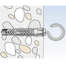 Dibluri plastic cu cârlig rotund Fischer UX 10x60 mm, pachet 2 bucăți, cu guler-thumb-5