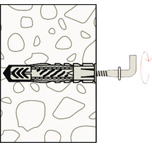 Dibluri plastic cu cârlig Fischer UX 8x50 mm, pachet 4 bucăți, cu guler-thumb-7