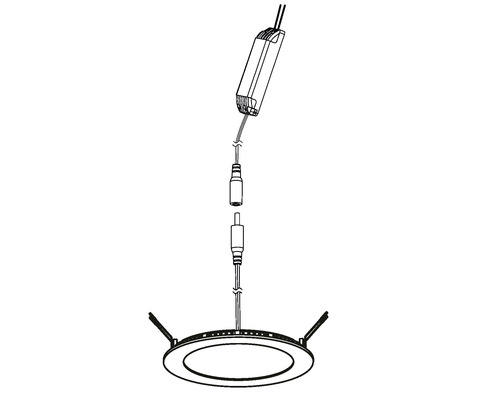 Corp de iluminat încastrat cu LED, cu driver și conexiune prin conector