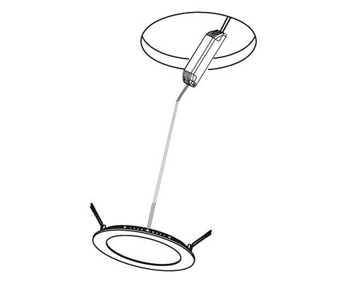 Ilustrație cu plafonieră LED cu cablu de conectare