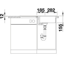 Desenul unui dulap de chiuvetă cu dimensiuni