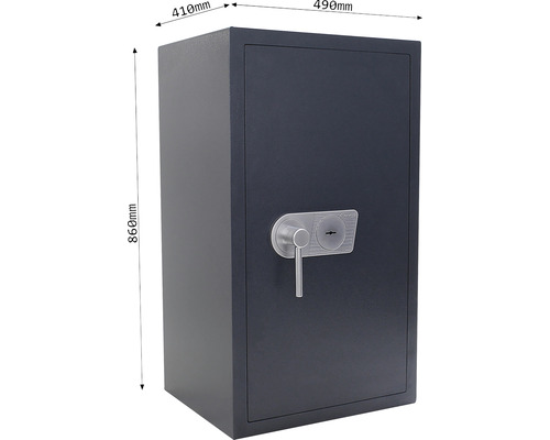 Seif gri cu dimensiunile 410 mm x 490 mm x 860 mm